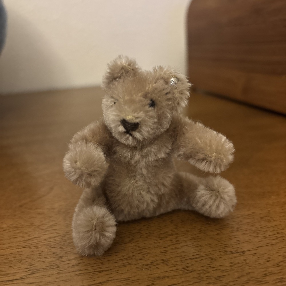 Vintage STEIFF Miniature Teddy Bear Germany 3" Ear‎ Button Tag